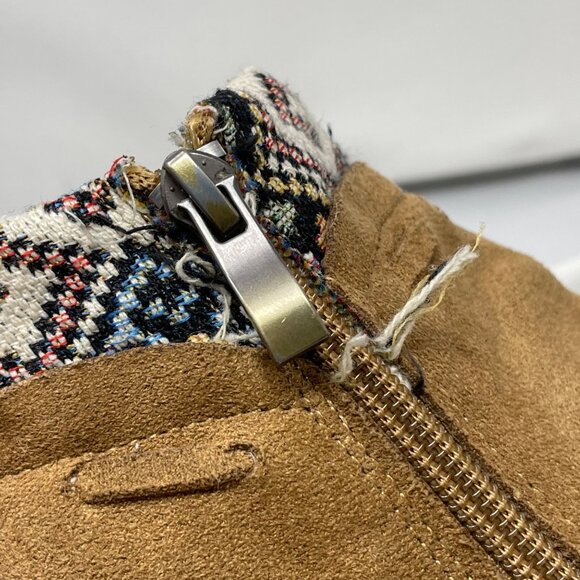 MiiM Boots Venture Ankle Suede Leather Almond Toe Boho Hippie Size 7.5 Brown - Picture 9 of 12